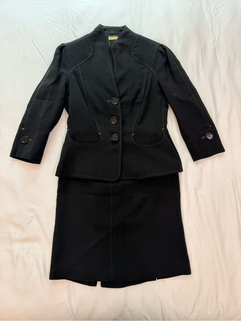 Max Studio Black Tailored Two-Piece Skirt Suit